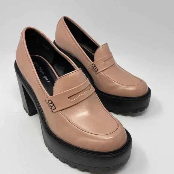 Madden Girl Size 9 Blush Pink Kassidy Platform Lug Sole Loafers - Picture 1 of 6